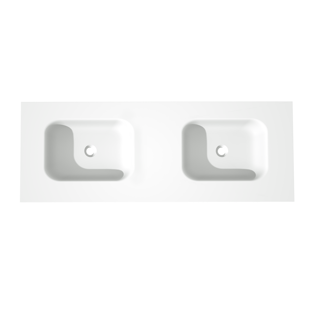 Balmani Tablo Arcato Doppelwaschtisch, Solid Surface matt, 150 x 55 cm, Ablaufventil nicht inklusive