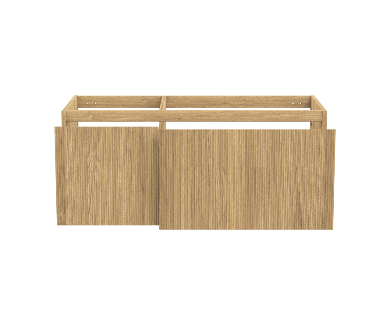 Balmani Fila meuble sous-vasque suspendu 120 x 55 cm asymétrique à droite plaqué chêne naturel 4 tiroirs