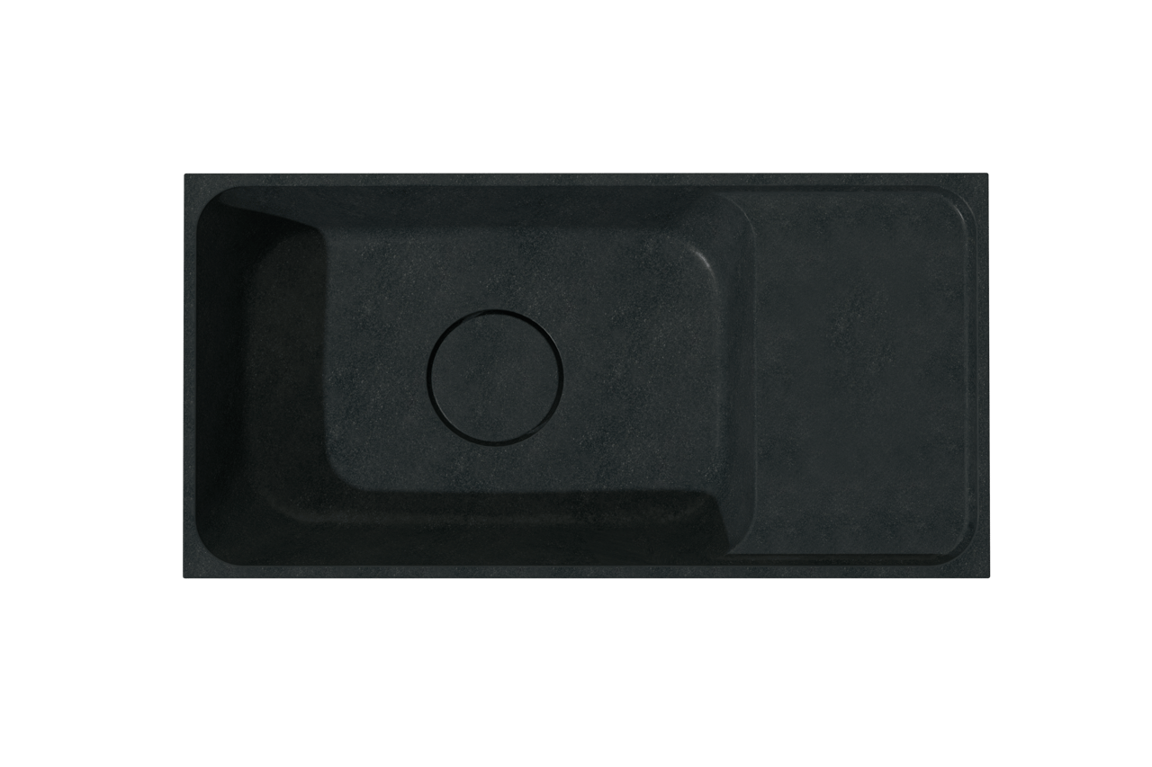 Balmani Lemon meuble wc suspendu 42 x 21 cm chêne vieilli avec Dama plan vasque en granite doux