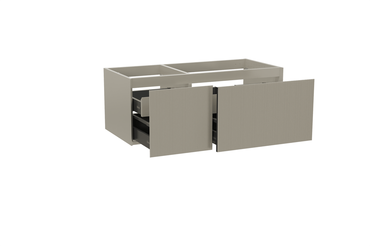 Balmani Fila meuble sous-vasque suspendu 120 x 55 cm asymétrique à droite gris pierre 4 tiroirs