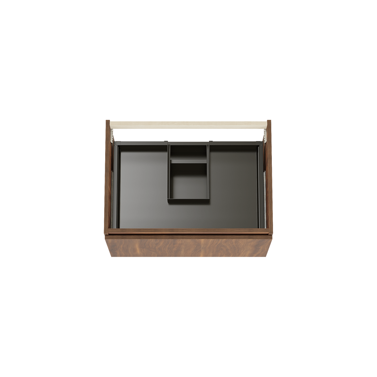 Balmani Sfera hängender Waschbeckenunterschrank: 75 x 55 cm, Amerikanischer Nussbaum, 2 Schubladen