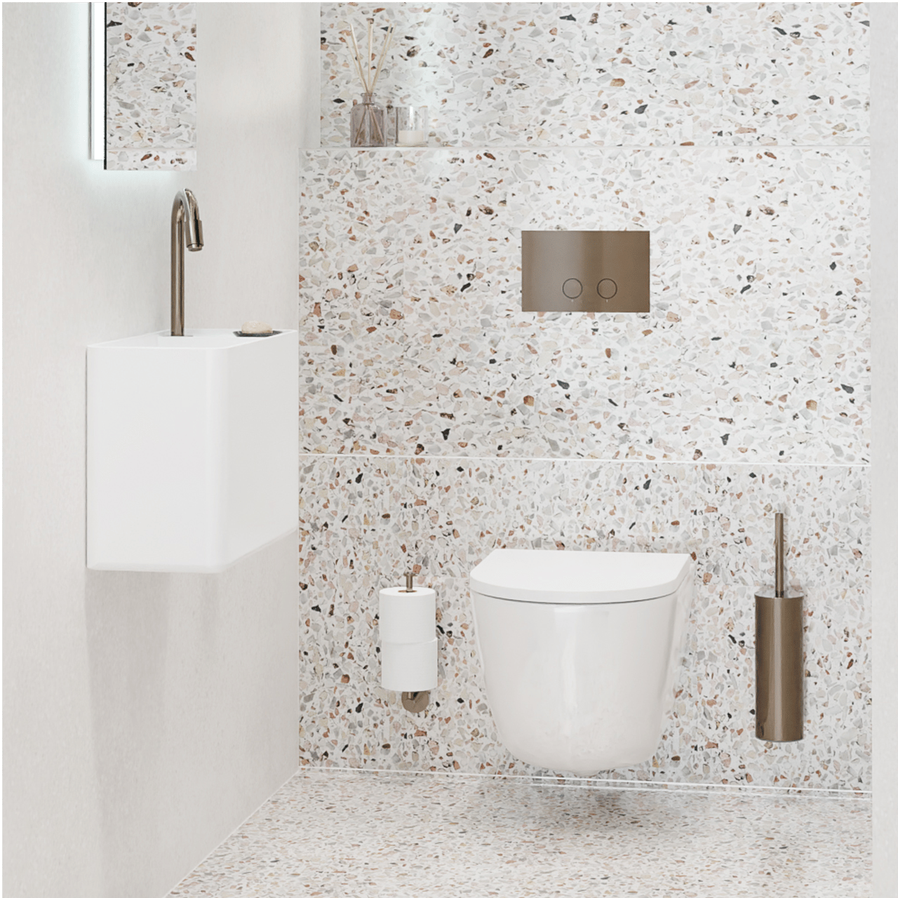 Luca Varess Moreno hangtoilet glanzend wit randloos