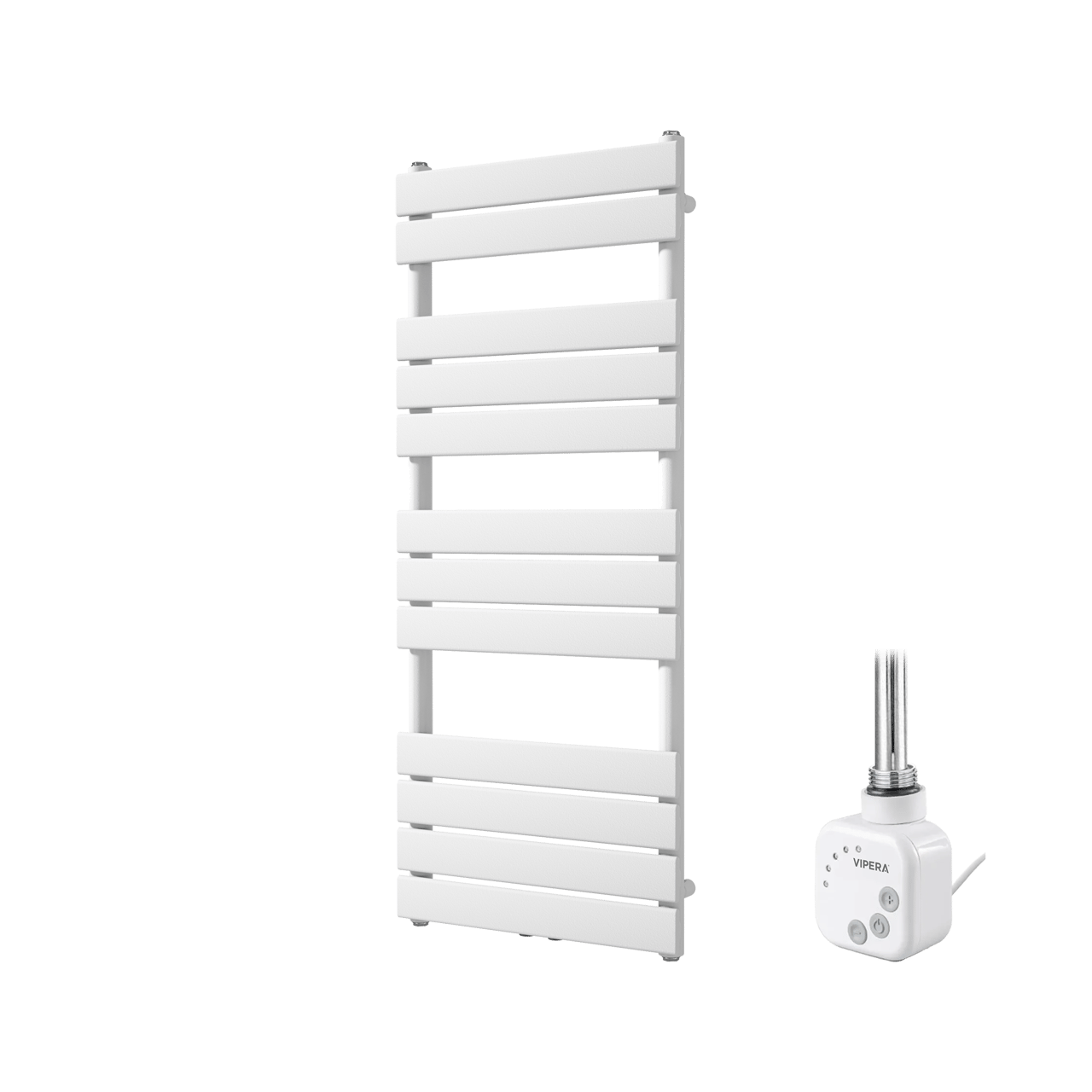 Vipera Vulcan sèche-serviettes Simple 50 x 120 cm chauffage électrique blanc mat raccordement latéral et central possible 500W, résistance incluse