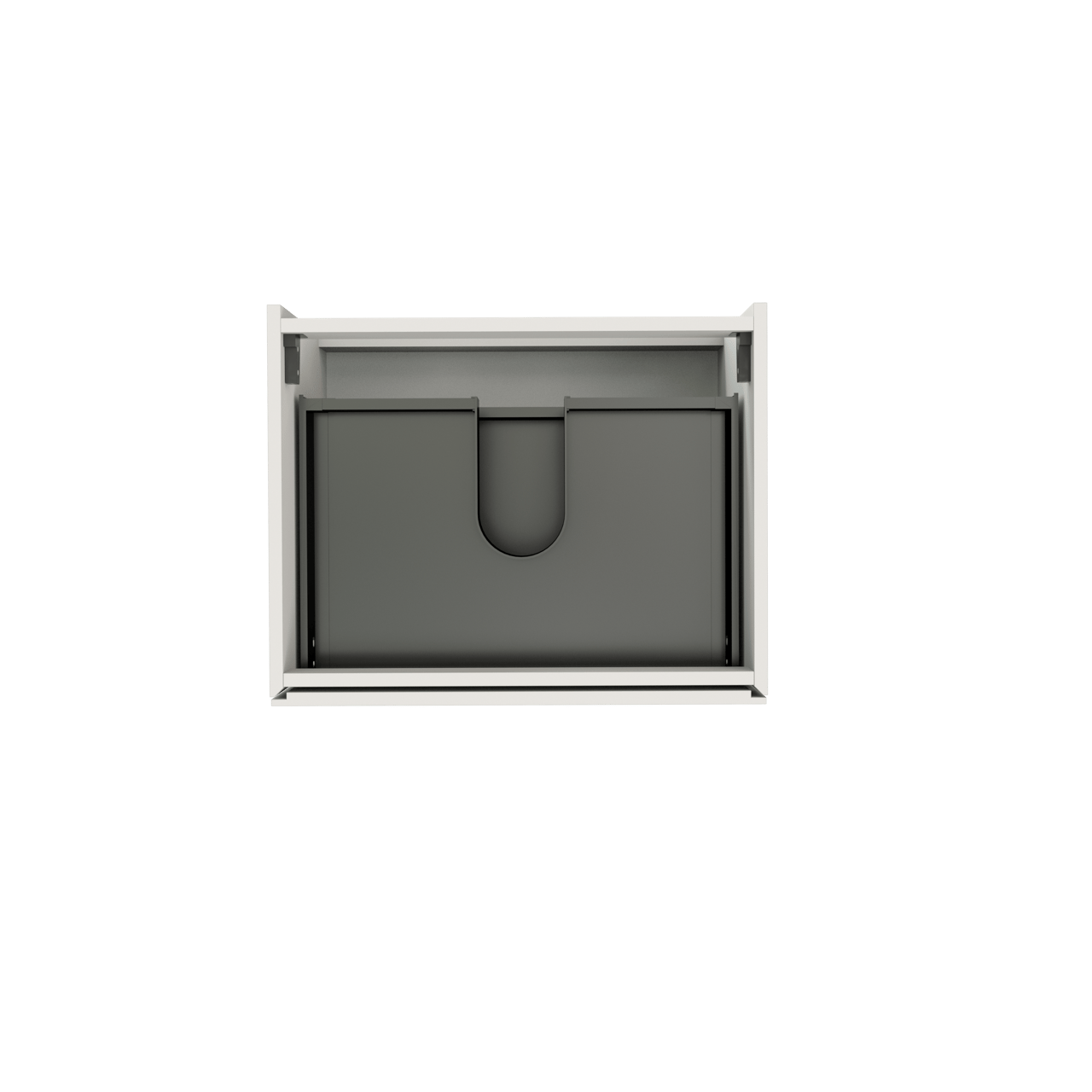 Storke Edge hängender Waschbeckenunterschrank: 65 x 52 cm, Weiß matt, 2 Schubladen