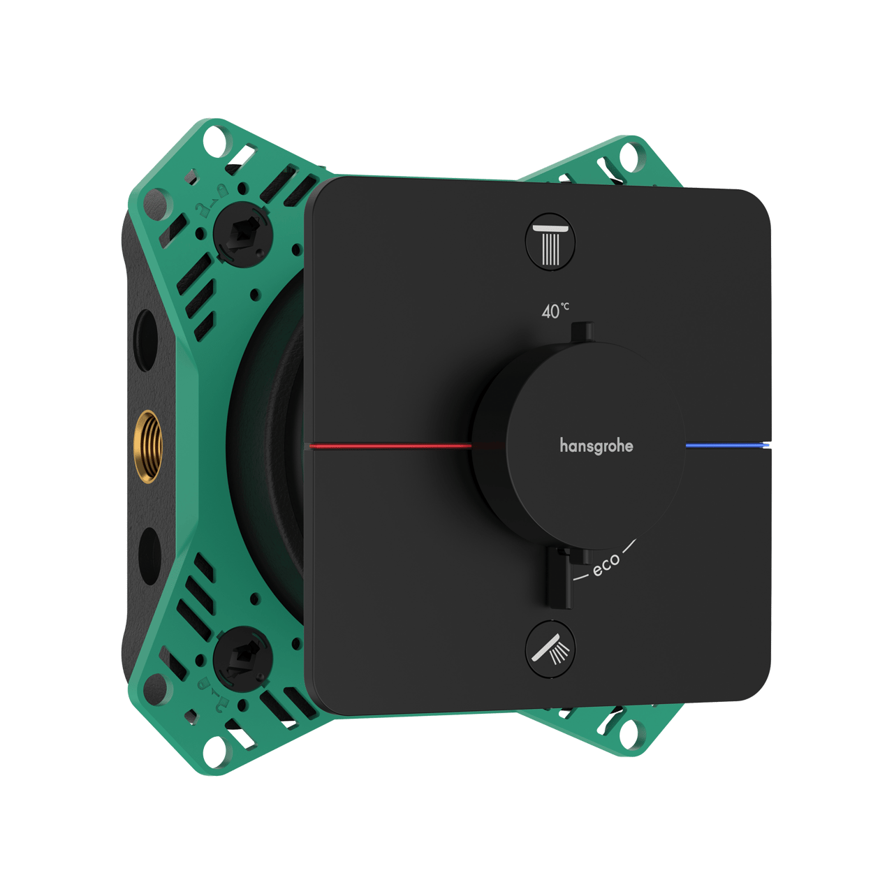 Hansgrohe Showerselect Comfort Q thermostat de douche encastré 2 évacuations noir mat