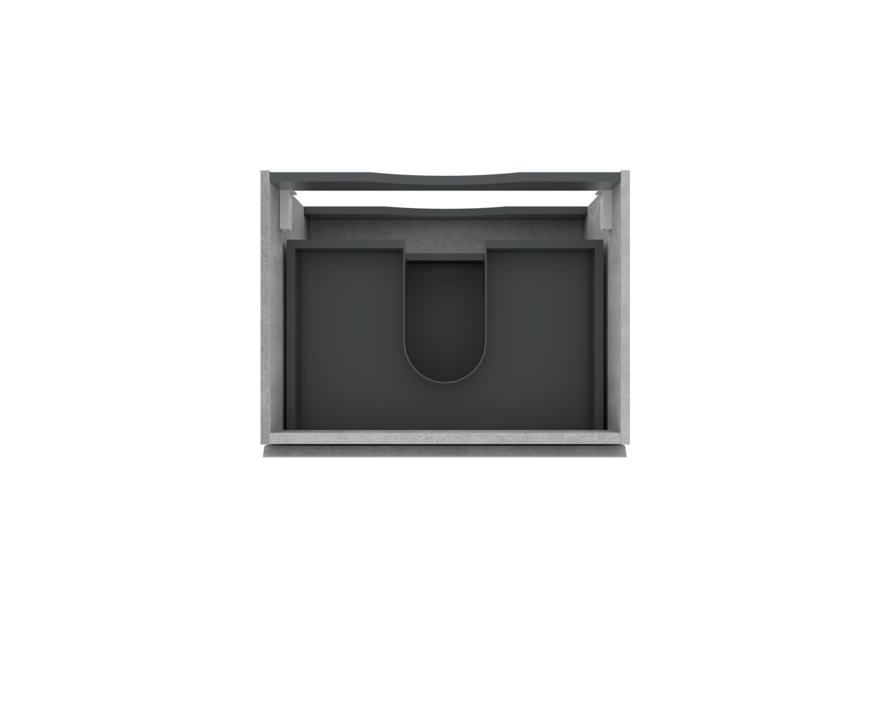 Linie Lado meuble sous-vasque suspendu 60 x 46 cm béton gris foncé 2 tiroirs