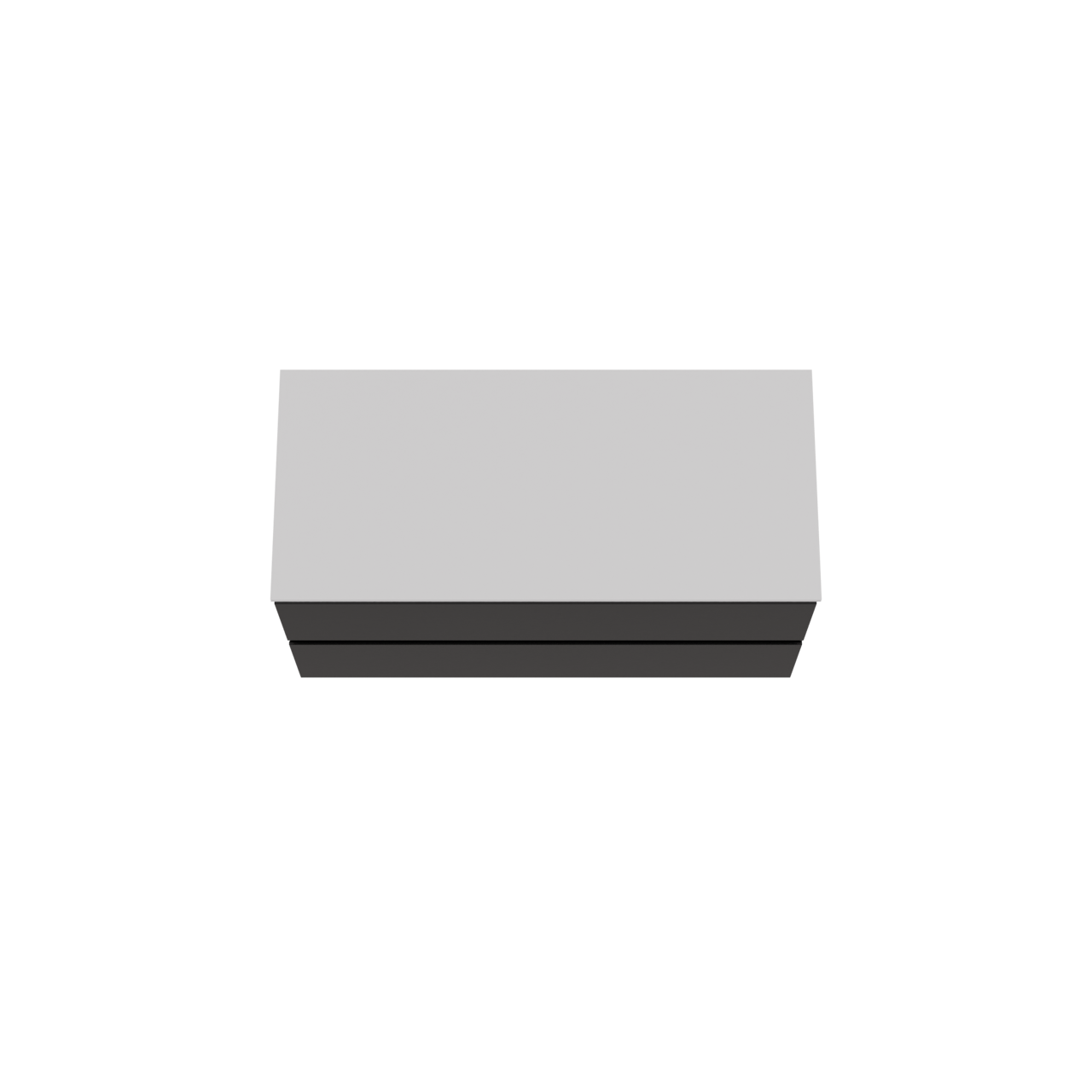 Storke Edge meuble salle de bains suspendu 100 x 46 cm noir mat avec Tavola tablette simple en solid surface blanc mat