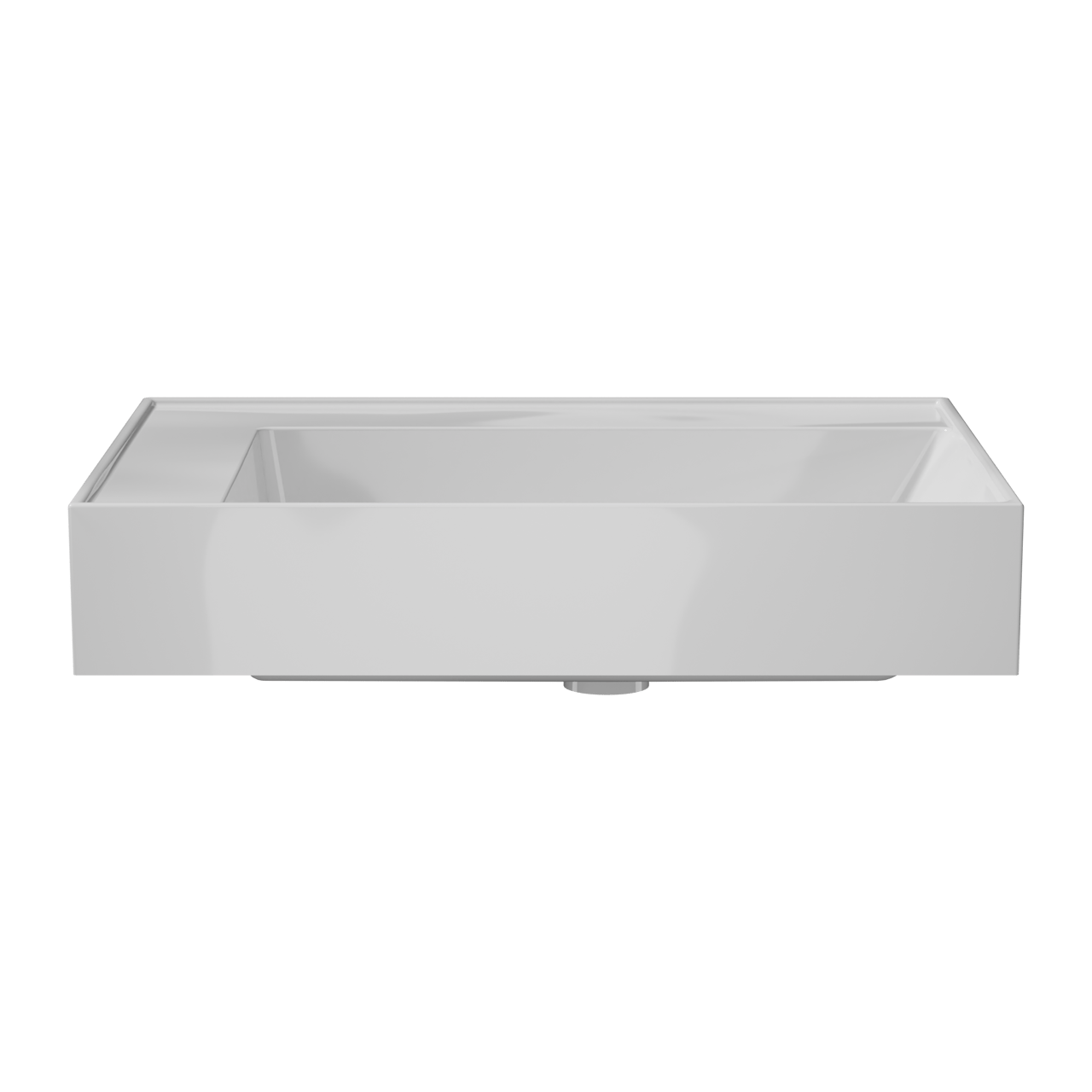 Balmani Argila asymmetrisch rechtse wastafel composietmarmer Glanzend Wit 60 x 46 cm