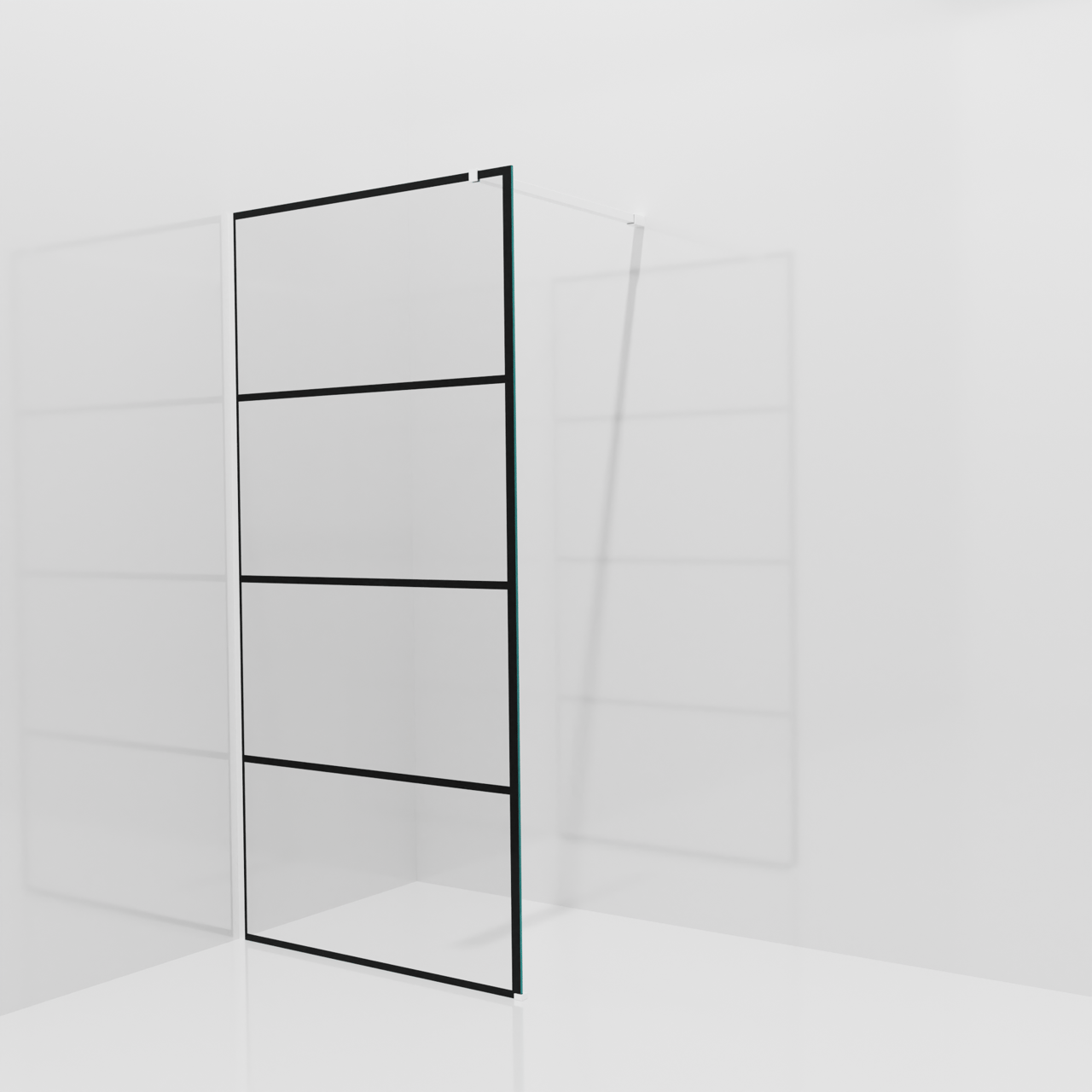 Balmani Modular douche à l'italienne: 100 x 200 cm, Lined, avec coating, Profil Blanc mat