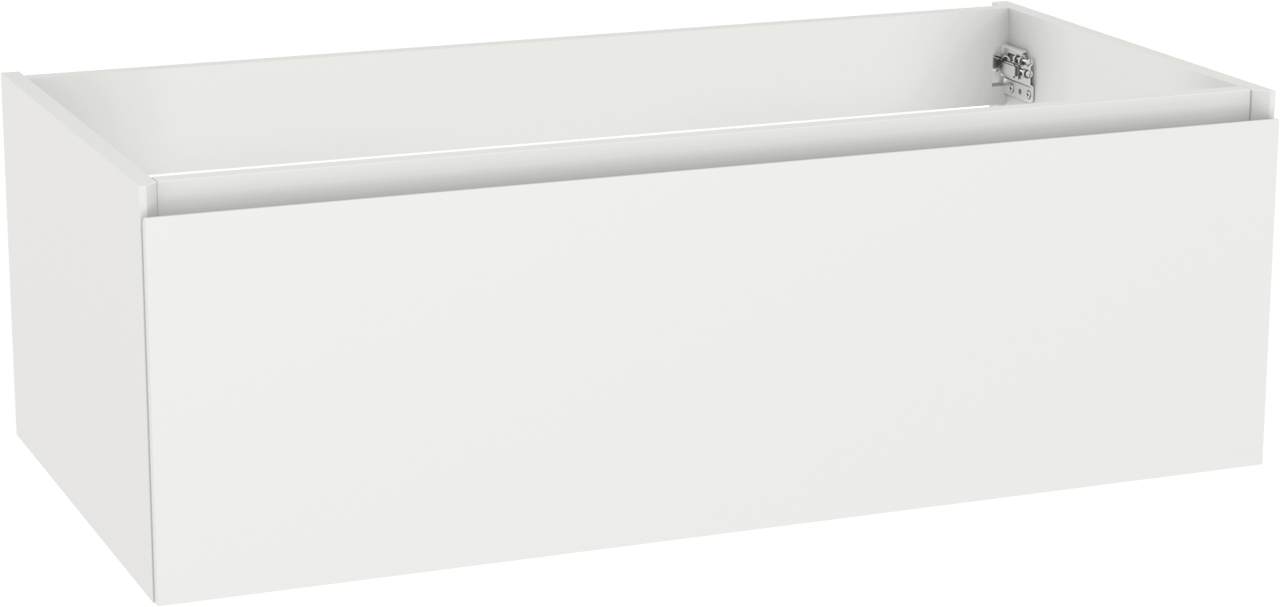 Storke Edge hängender Waschbeckenunterschrank: 105 x 52 cm, Weiß matt, 1 Schublade