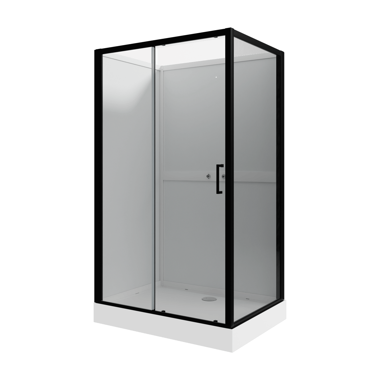 Luca Varess Talan cabine de douche avec porte coulissantes 90 x 120 cm verre transparent profil noir mat