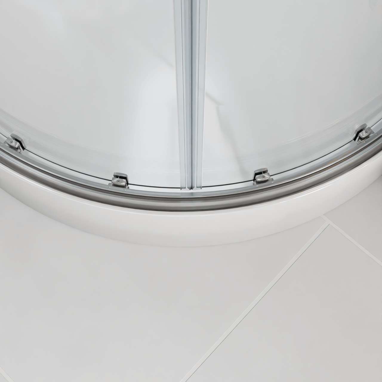 Luca Varess Talan cabine de douche quart de rond avec portes coulissantes 90 x 90 cm verre transparent profil chrome mat