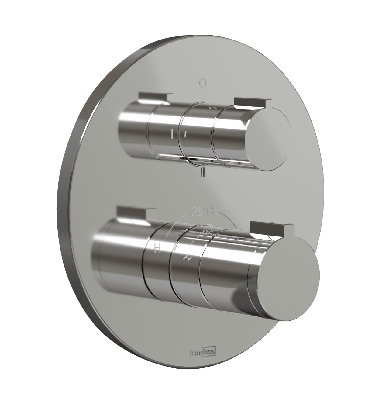 Blaufoss Smartbox Round inbouw regendoucheset thermostatische kraan Glanzend Chroom