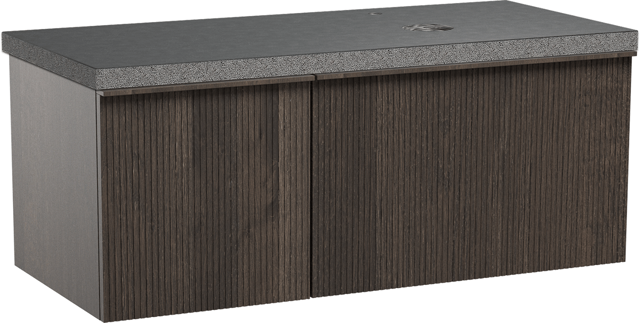 Balmani Forma Badmöbel Set mit Rock Waschtischplatte für Aufsatzwaschbecken