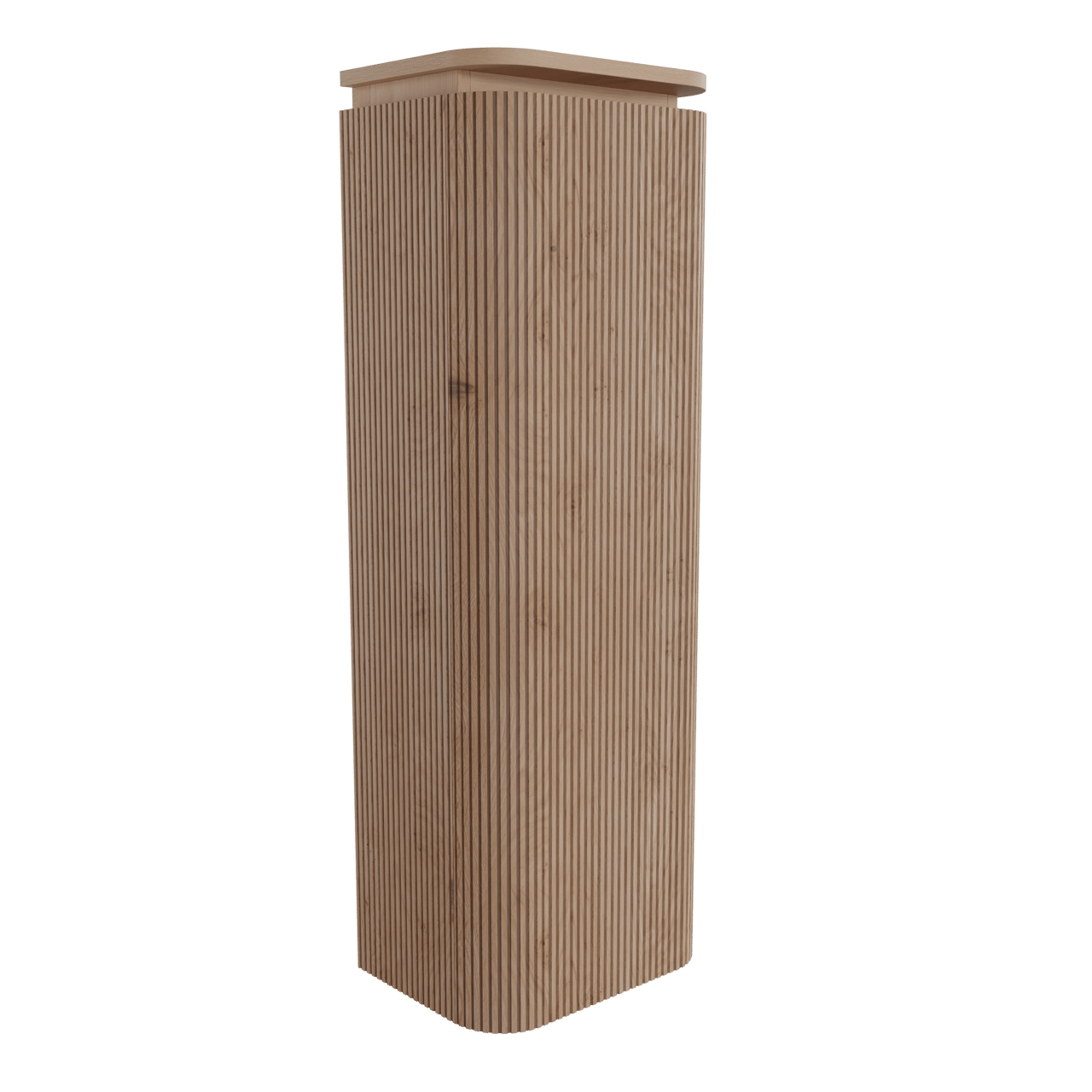 Balmani Moon zwevende badkamerkast links natuur eiken 44 x 32 x 130 cm vert. sym. groef