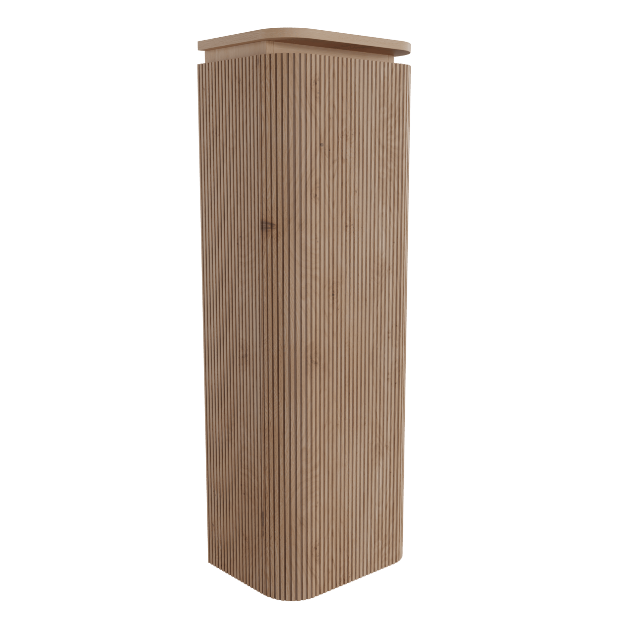 Balmani Moon Badhochschrank: Hängend, Links, Eiche natur, 44 x 32 x 130 cm