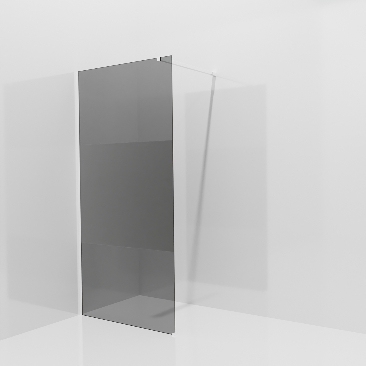 Balmani Modular Walk-In Dusche: 100 x 200 cm, Rauchglas mit mattiertem Streifen, inklusive Coating, Profil Weiß matt
