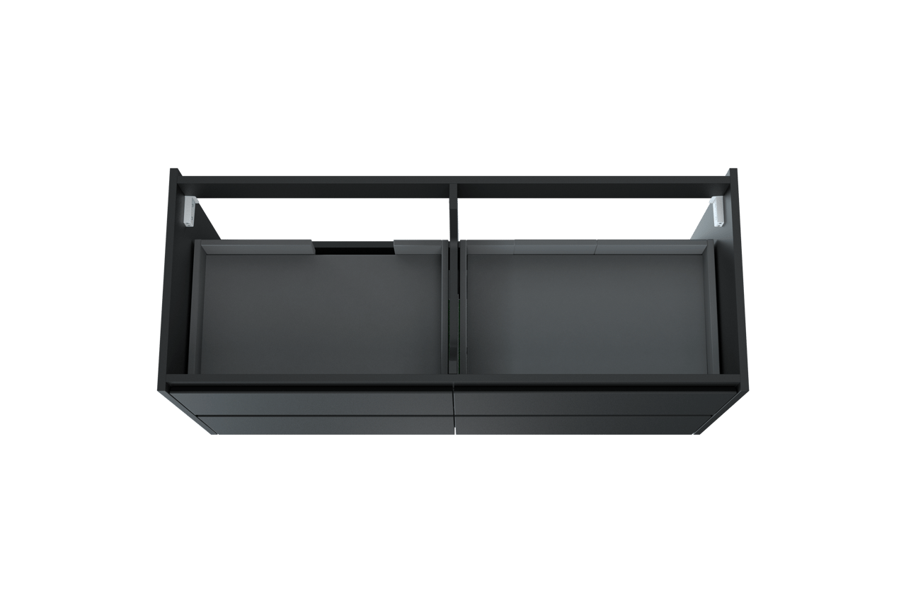 Storke Seda zwevend wastafelonderkast 130 x 52 cm Mat Zwart 4 lades