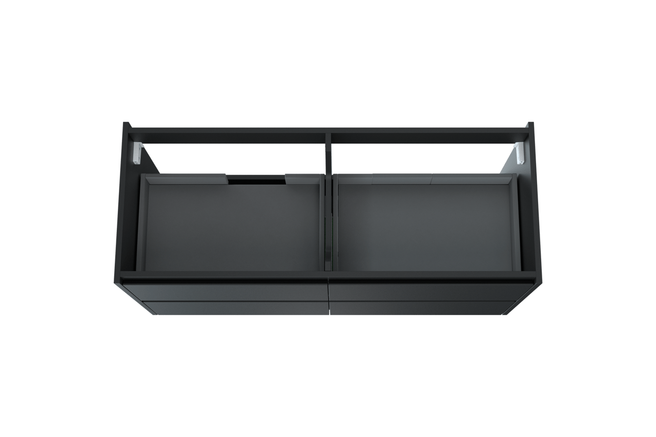 Storke Seda zwevend wastafelonderkast 130 x 52 cm Mat Zwart 4 lades