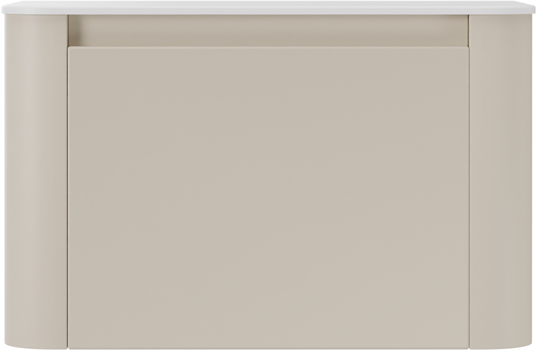 Storke Soft meuble salle de bains suspendu 80 x 46 cm Sand mat avec Tavola Soft tablette simple en Solid Surface blanc mat