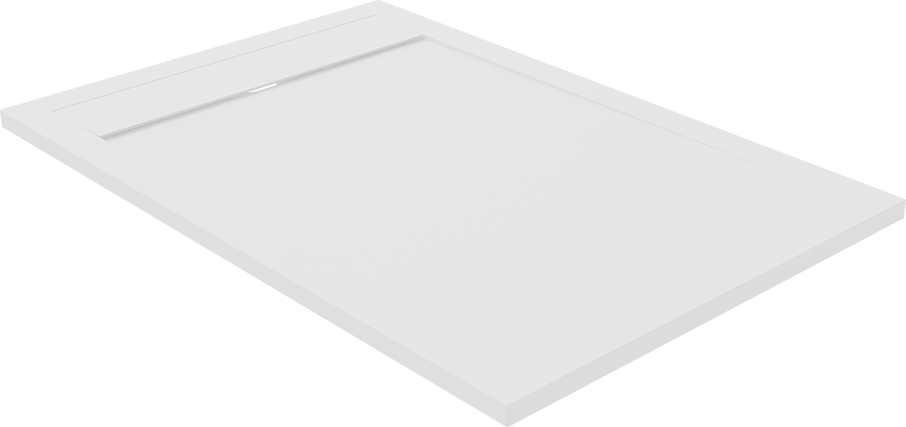 Luca Varess Dandy douchebak 120 x 80 cm composietmarmer mat wit rock structuur