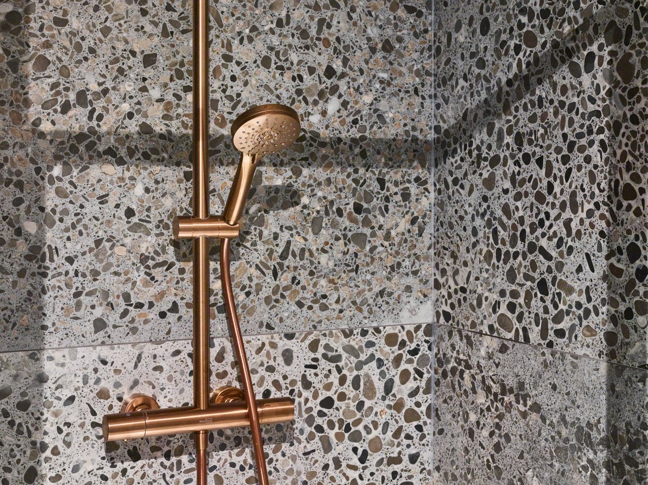 Blaufoss Round 300 colonne de douche de pluie mitigeur thermostatique Brushed Rosegold