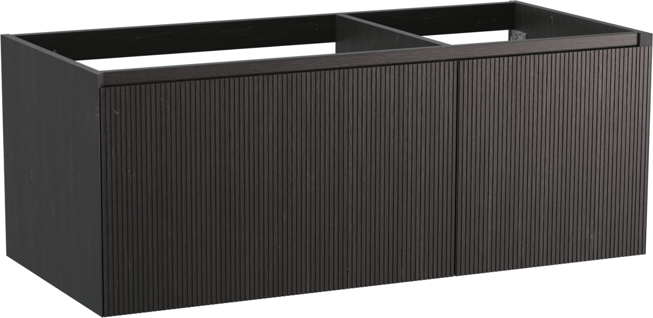 Balmani Fila meuble sous-vasque suspendu 120 x 55 cm asymétrique à gauche placage chêne noir 4 tiroirs