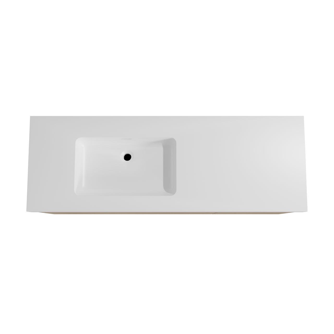 Storke Edge hängendes Möbelstück Set: 150 x 52 cm, Rohe Eiche, mit Mata High Waschtisch links, Solid Surface Weiß matt