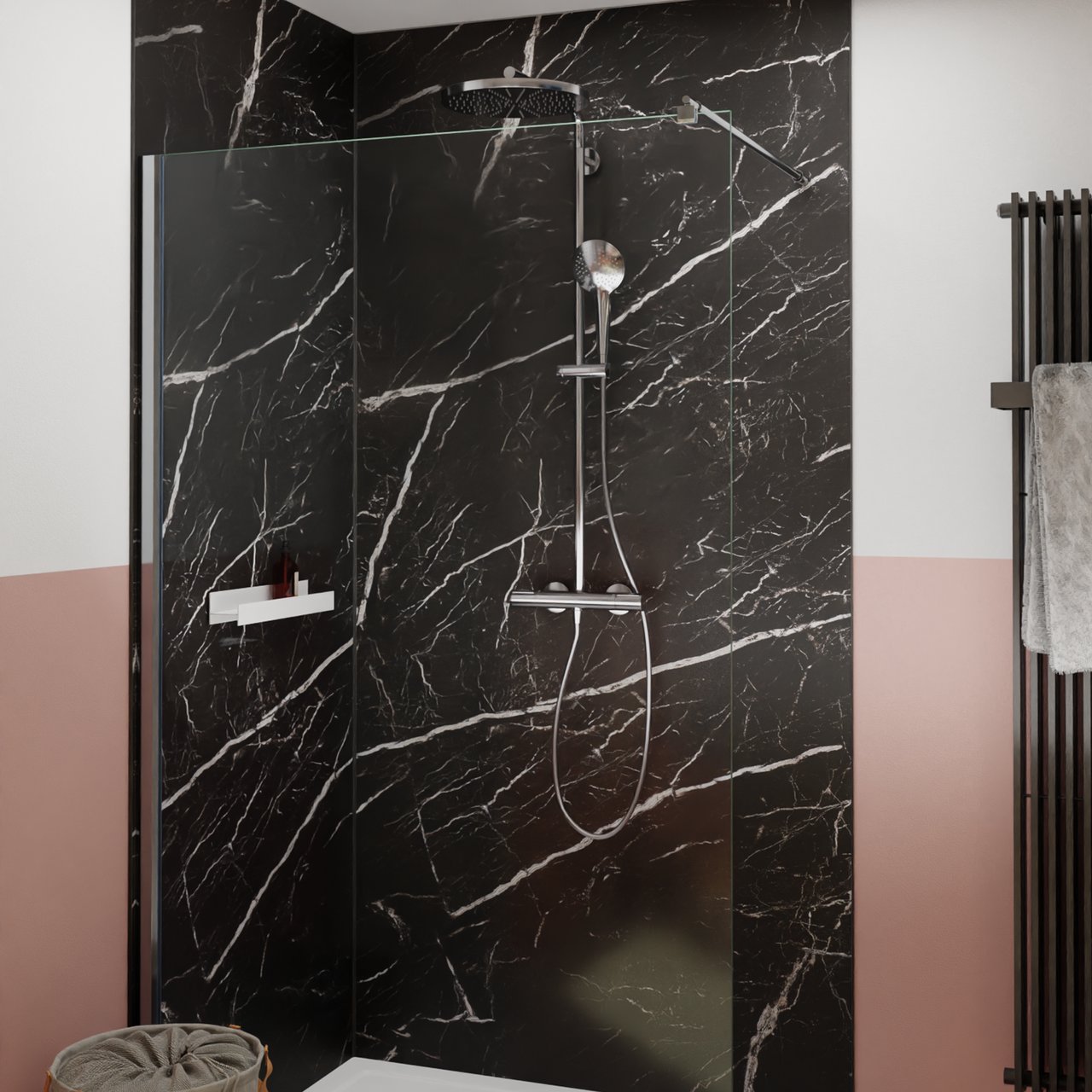 BLAUFOSS Nola 300 opbouw regendoucheset thermostatische kraan chroom