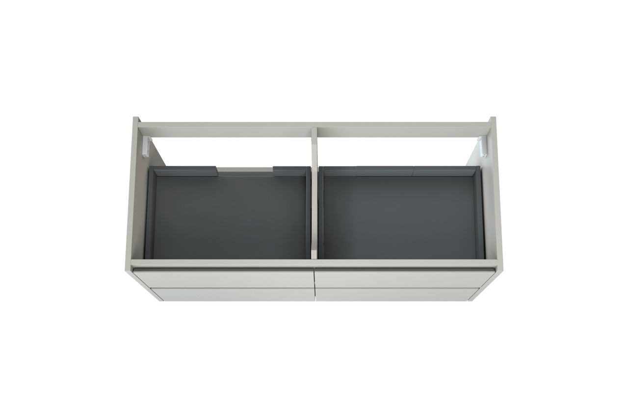 Storke Seda hängender Waschbeckenunterschrank: 120 x 52 cm, Weiß matt, 4 Schubladen