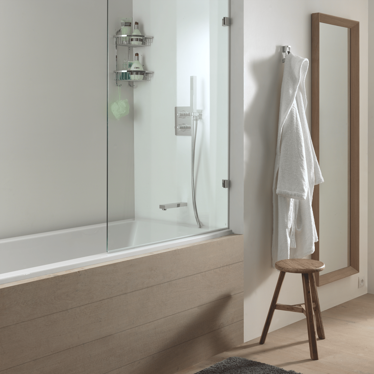 Blaufoss Flat bec robinet baignoire montage mural encastré chrome brillant