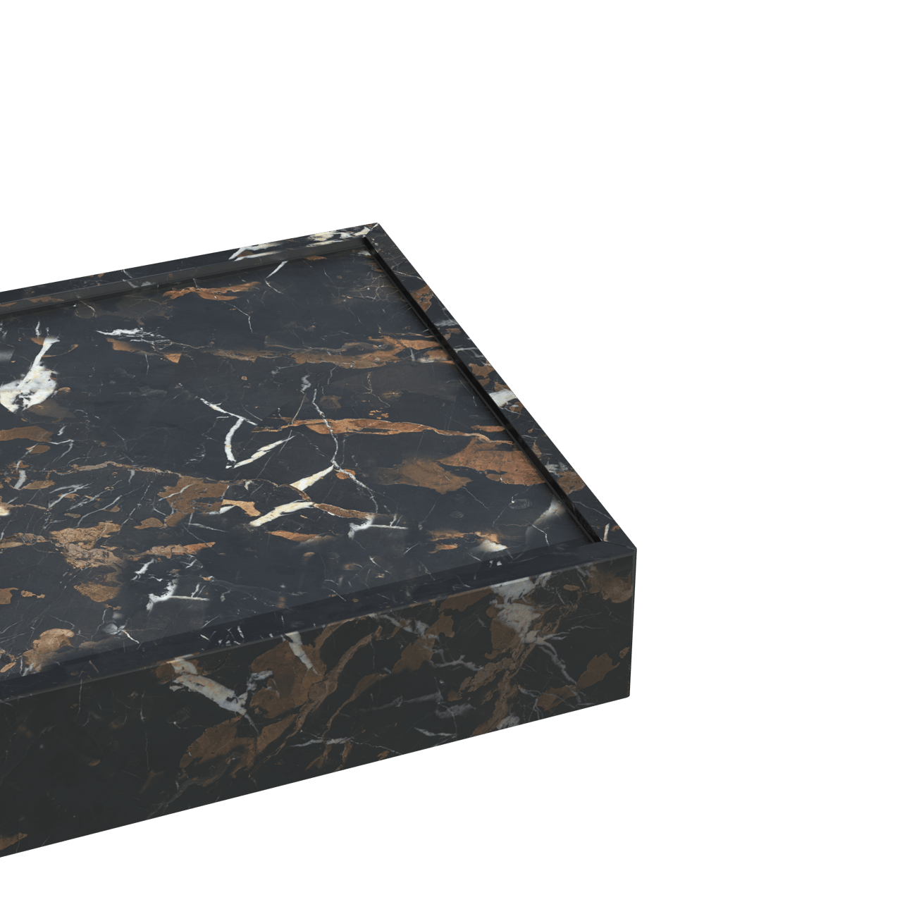 Balmani Cubo asymmetrisch linkse wastafel Portoro Gold marmer 90 x 49 cm