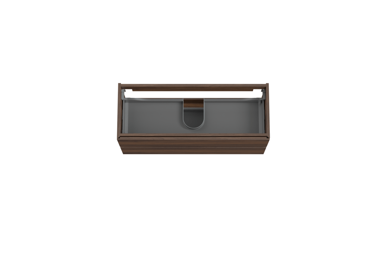 Storke Edge hängender Waschbeckenunterschrank: 100 x 40 cm, Nussbaum, 2 Schubladen