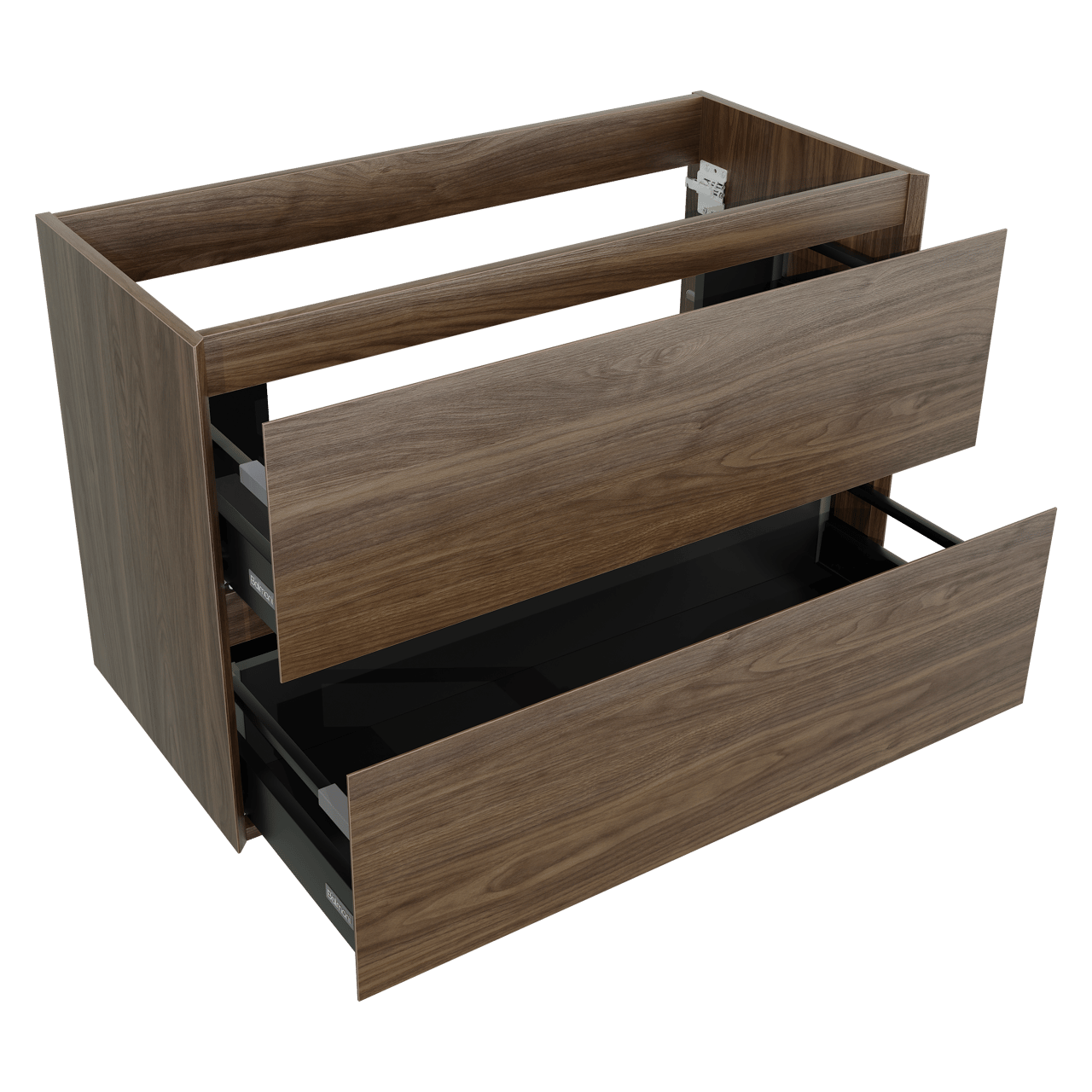 Balmani Mitra Compact hängendes möbelstück Waschtischunterschränke 100 x 46 cm amerikanischer nussbaum 2 Schubladen