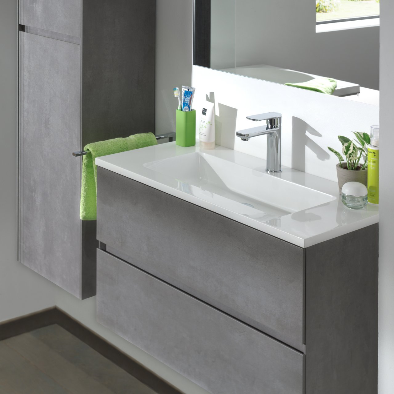 Storke Diva vasque simple marbre composite brillant 80 x 40 cm