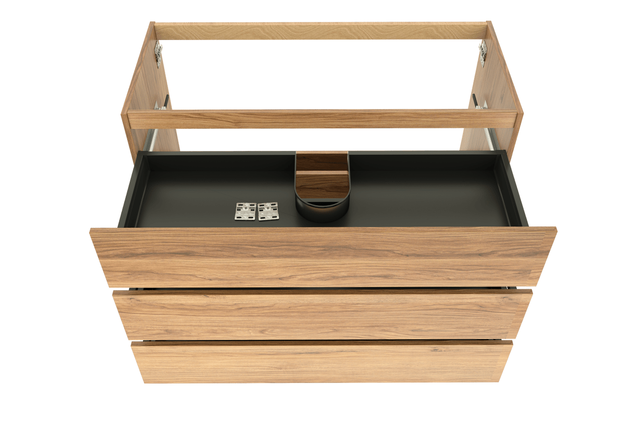 Balmani Lucida meuble sous-vasque a poser 120 x 55 cm teck 3 tiroirs