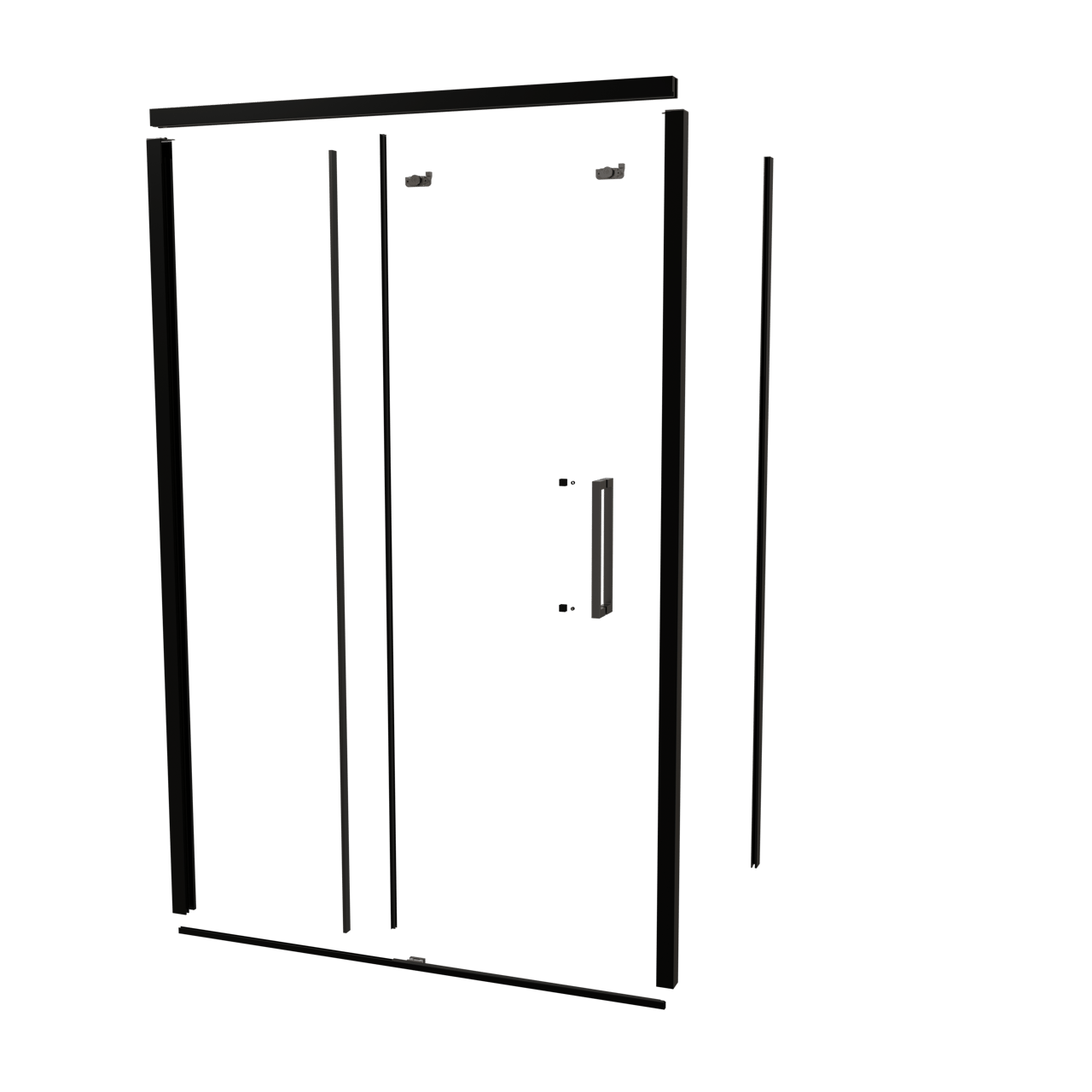 Balmani Senses Design 140 cm Links Profilset für Eckduschen mit Schiebetür Schwarz matt