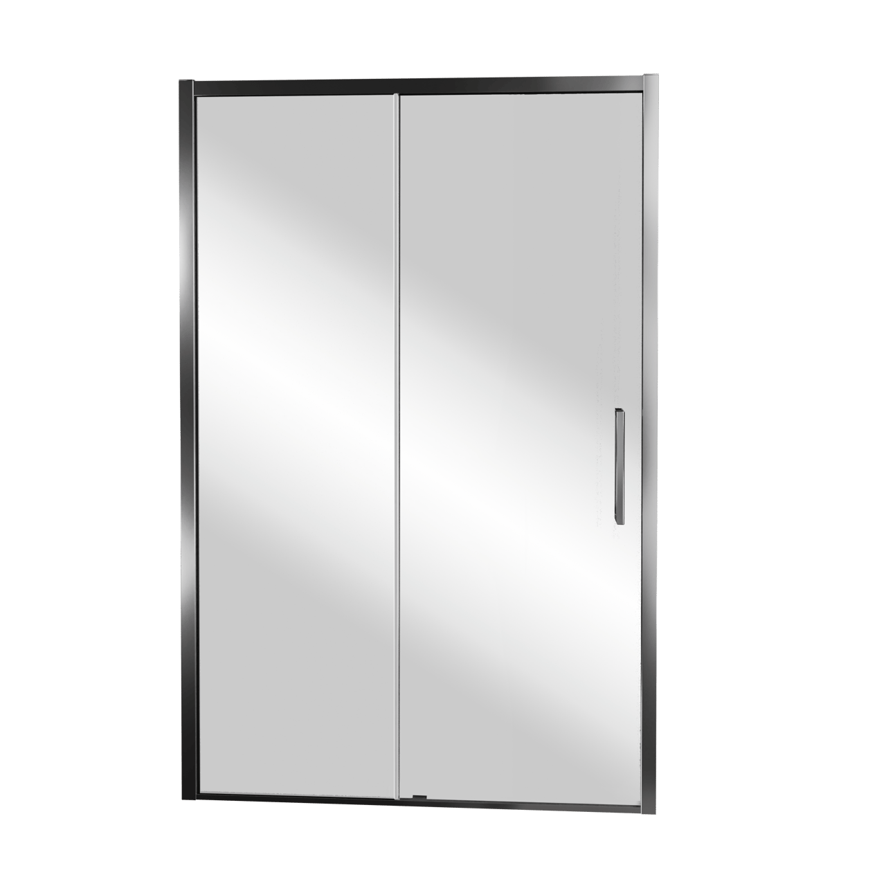 Balmani Senses Design porte coulissante à gauche 140 cm x 210 cm verre Miroir Reflex, Profil chrome, coating inclus