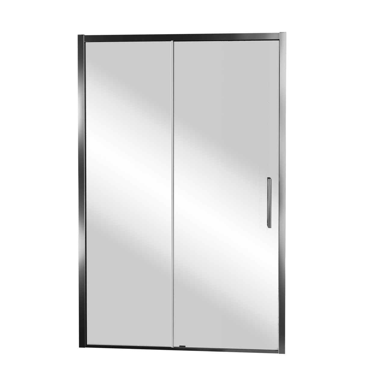 Balmani Senses Design Dusche Schiebetür, Links, 140 cm x 210 cm, Reflex-Spiegelglas, Profil Chrom