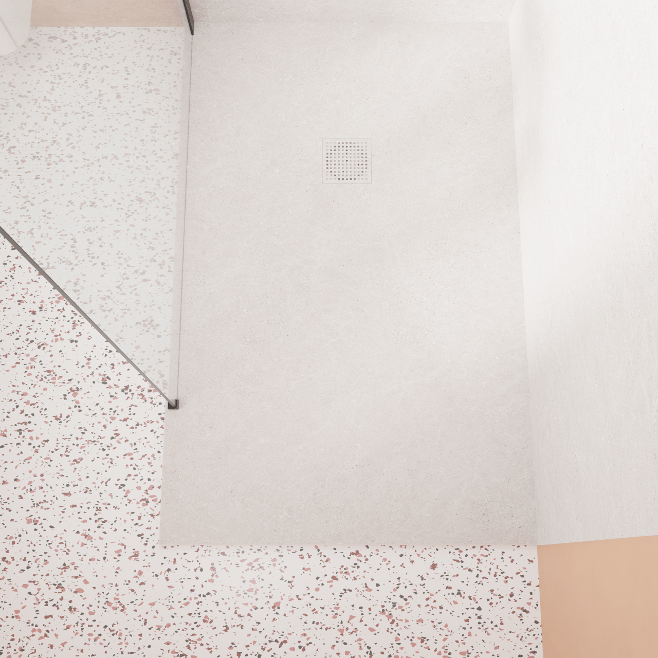 Luca Varess Suite receveur de douche 140 x 90 cm marbre composite Dizzy Pearl