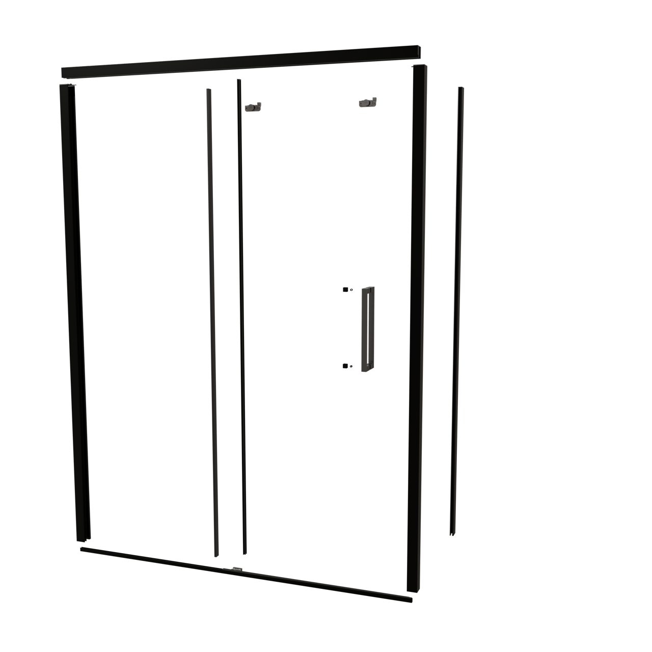 Balmani Senses Design 160 cm links douchecabine met schuifdeur profielenset mat zwart