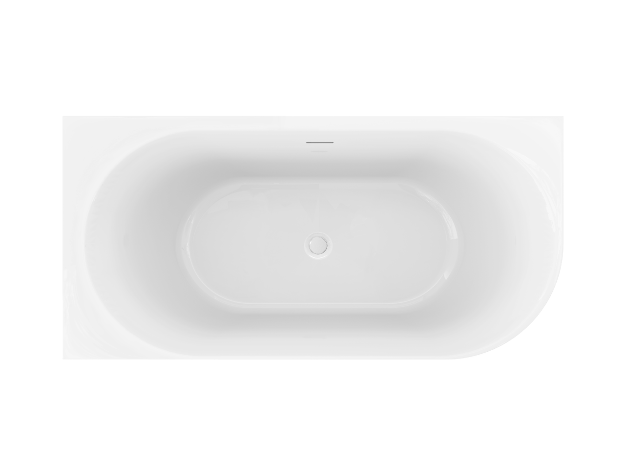 Luca Varess Otello baignoire d'angle gauche duo 170 x 80 cm acrylique Blanc Brillant, bonde incluse
