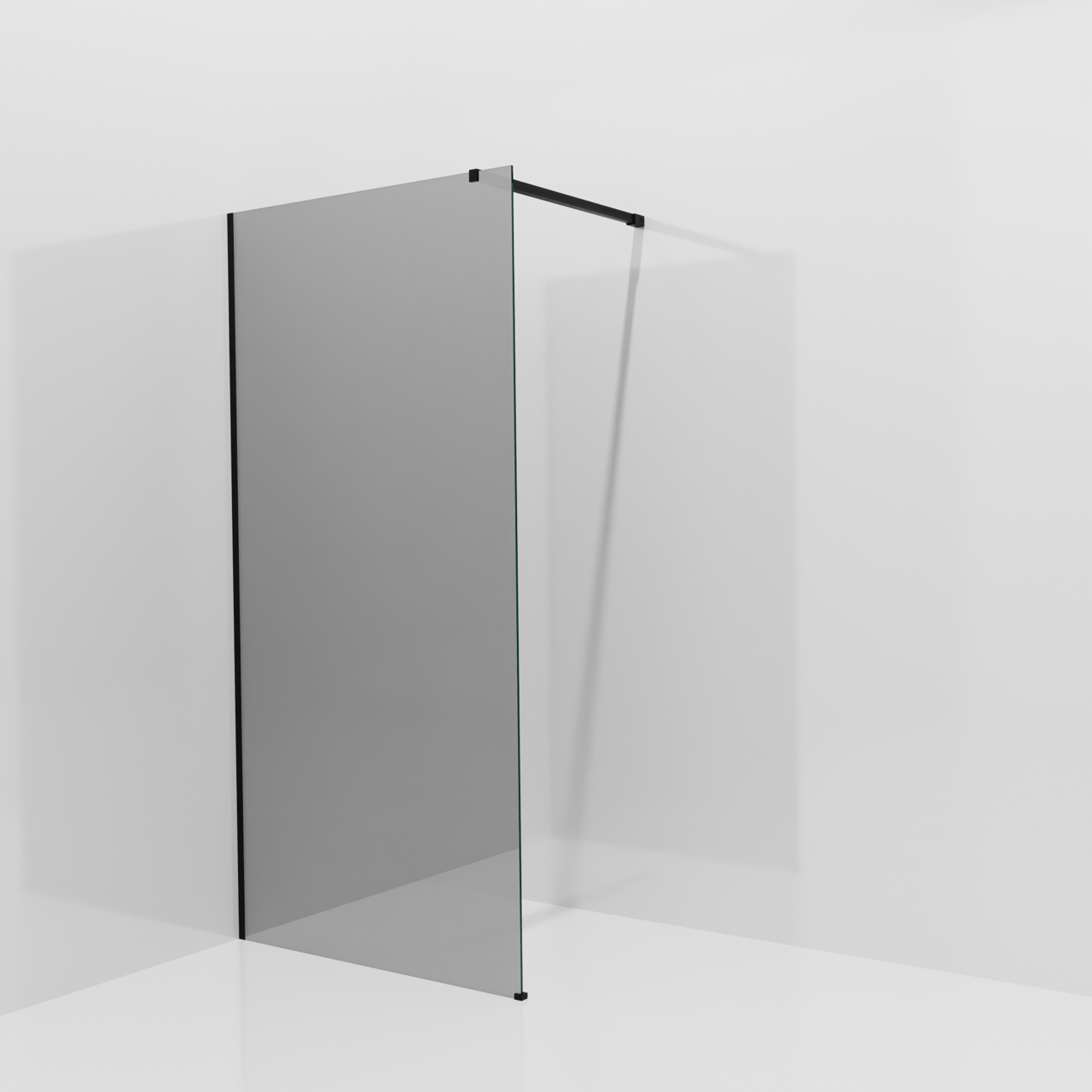 Balmani Modular Walk-In Dusche: 100 x 200 cm, Reflex-Spiegelglas, Profil Schwarz matt