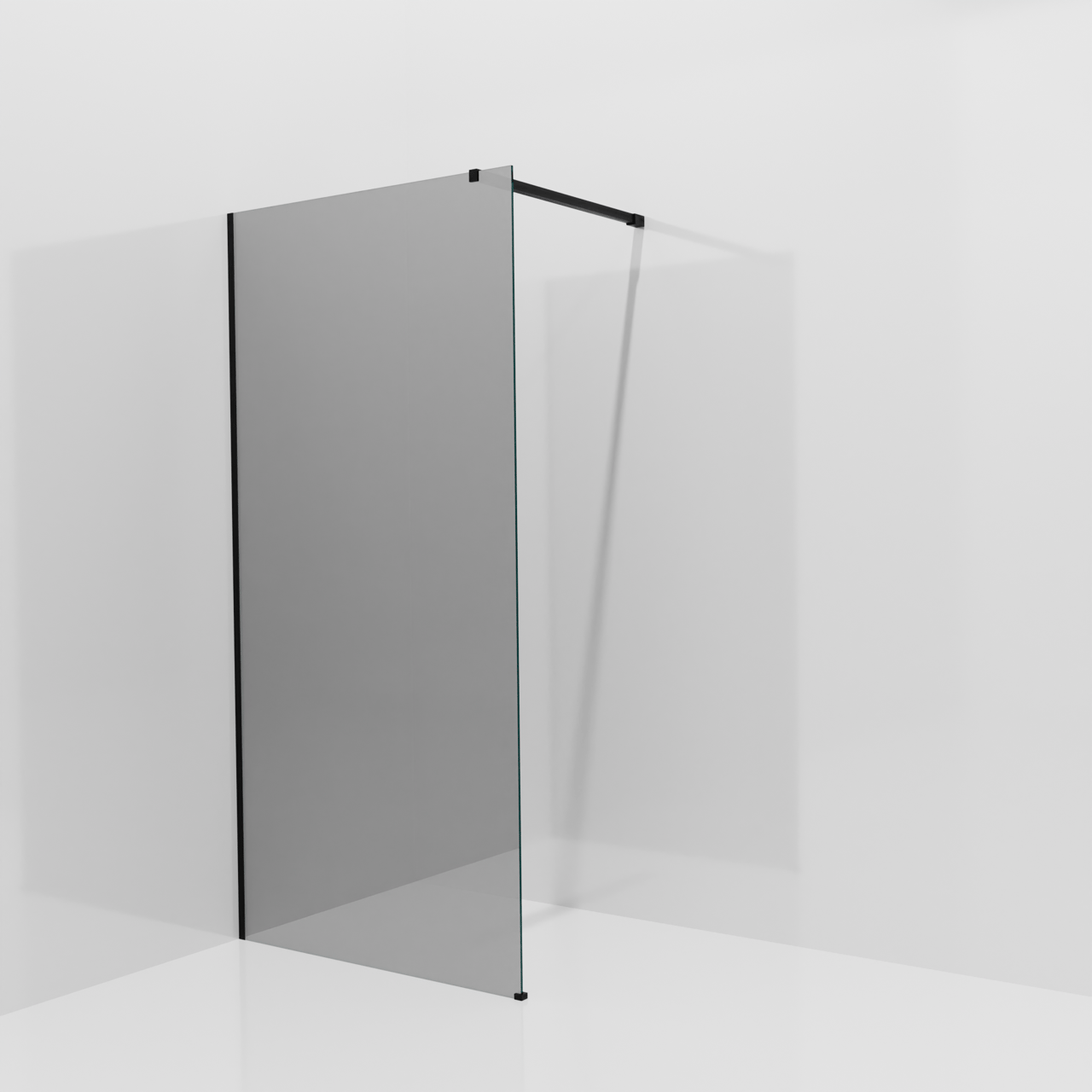 Balmani Modular Walk-In Dusche: 100 x 200 cm, Reflex-Spiegelglas, inklusive Coating, Profil Schwarz matt