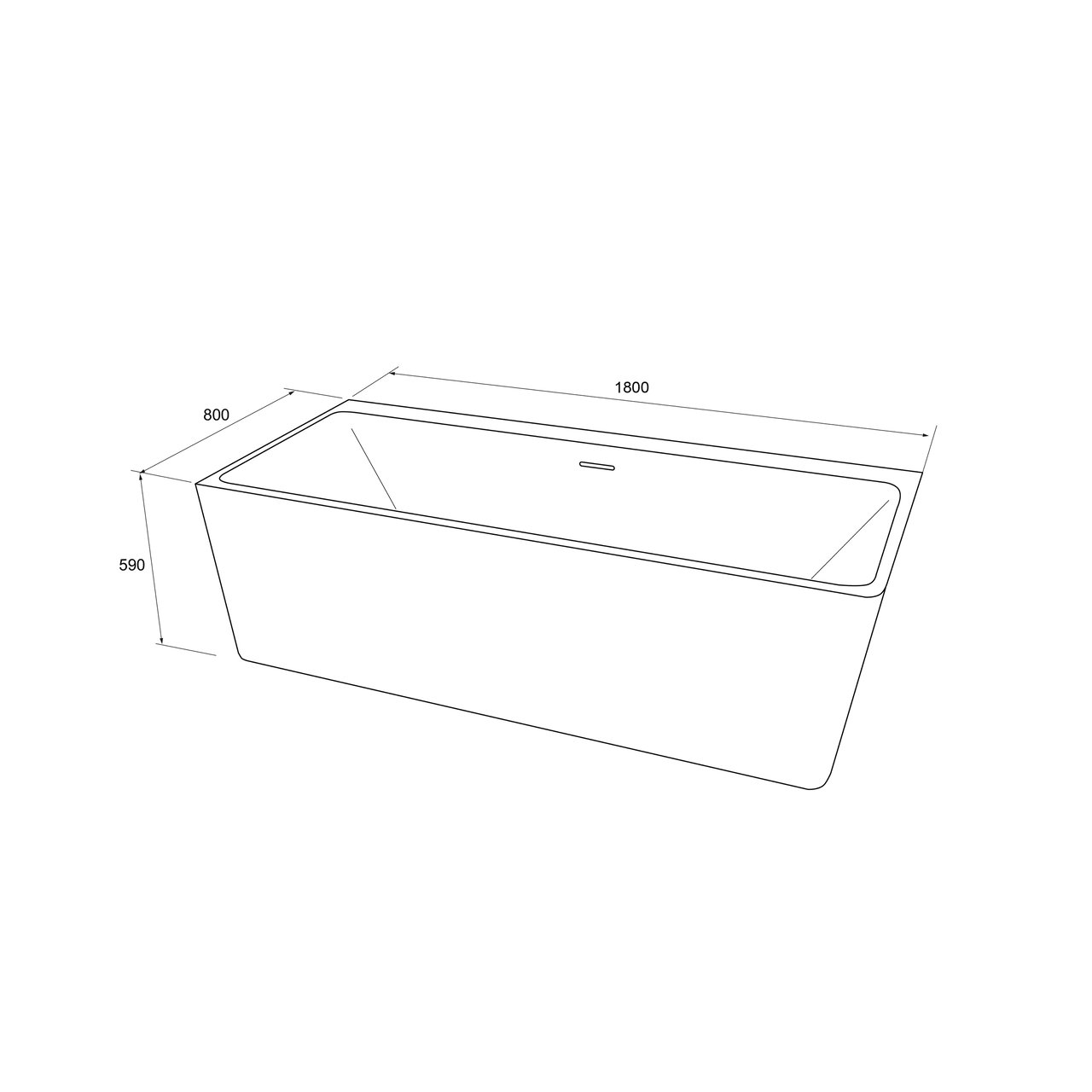 Luca Varess Coda tweepersoons hoekbad links 180 x 80 cm acryl glanzend wit
