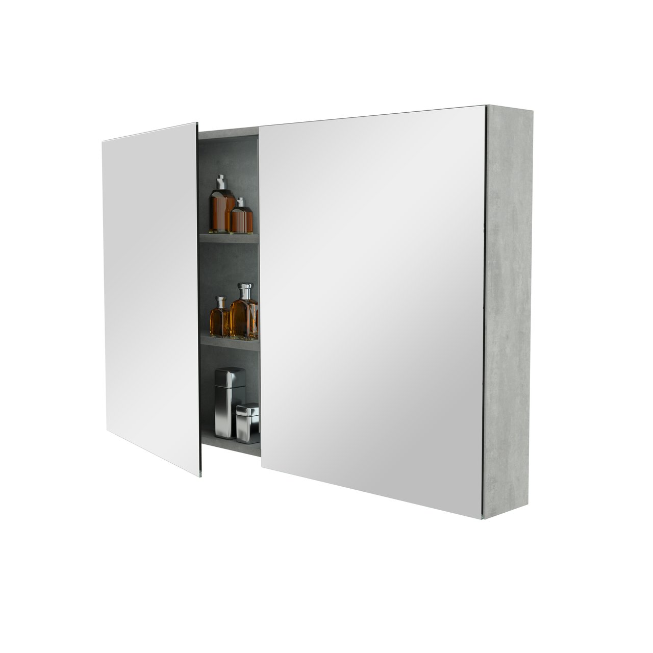 Storke Reflecta Spiegelschrank Bad: 120 x 75 cm, Beton dunkelgrau