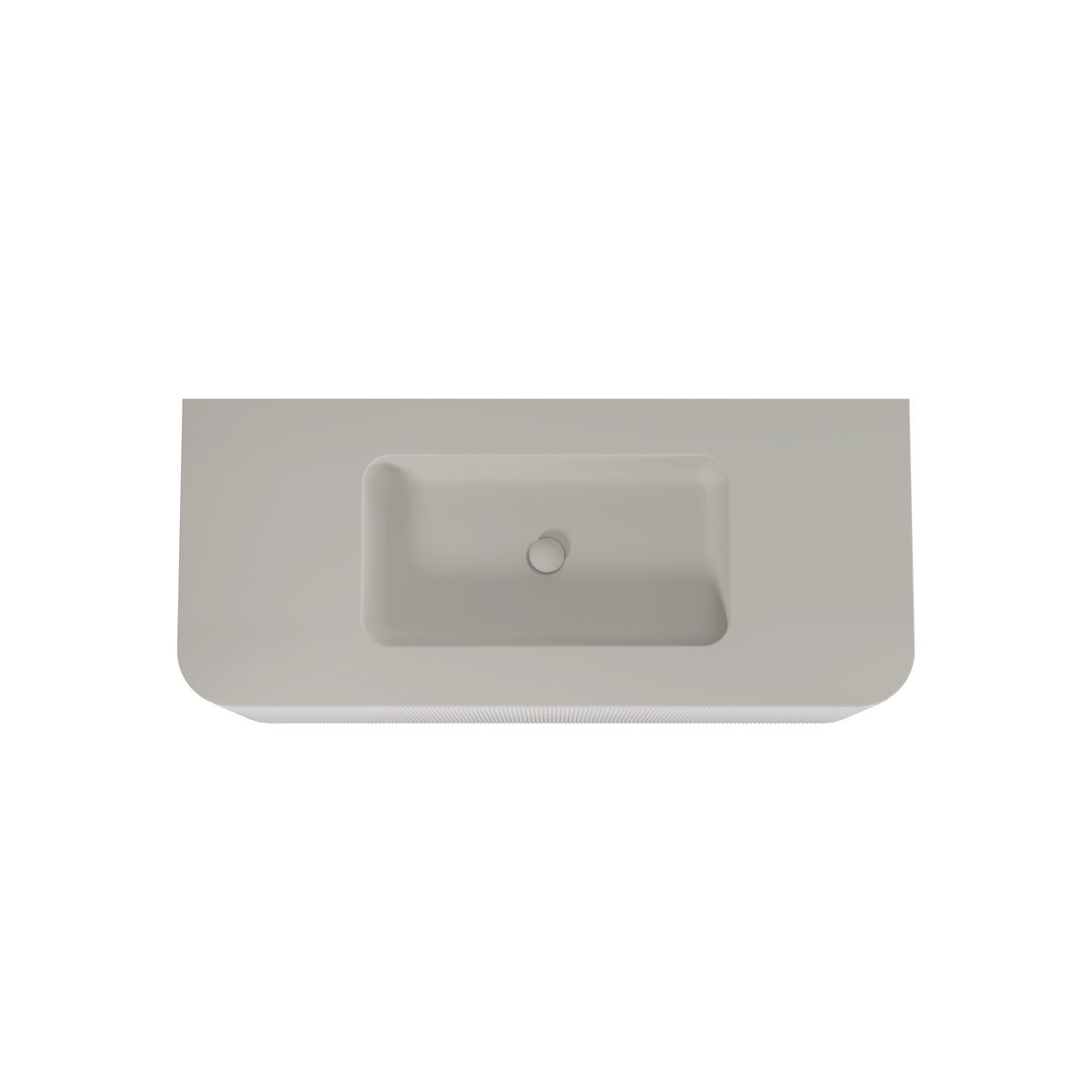 Balmani Moon meuble salle de bains suspendu 130 x 55 cm blanc mat avec Moon plan simple en top solid soie grise, Nervure droite symétrique verticale