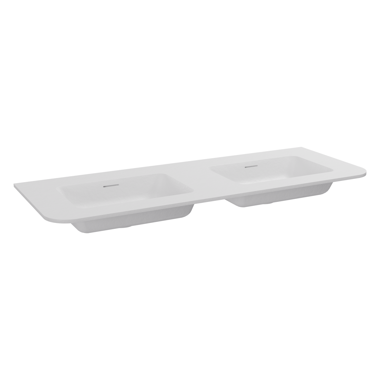 Storke Mata Soft dubbele wastafel mat witte solid surface 120 x 46 cm