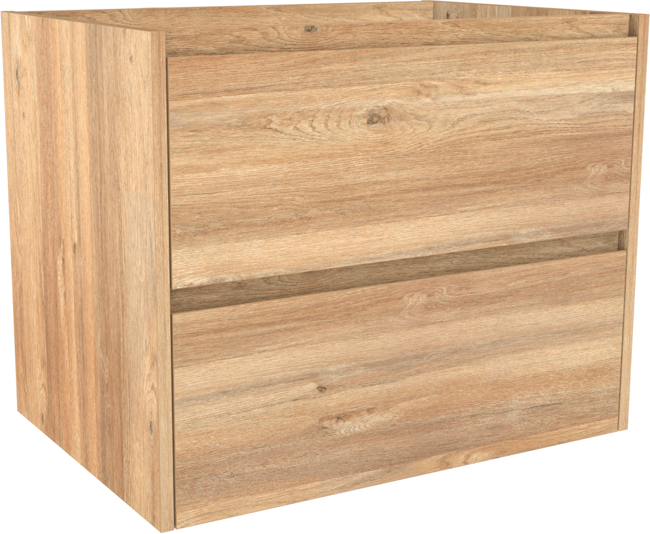 Storke Seda meuble sous-lavabo suspendu 75 x 52 cm chêne brut 2 tiroirs