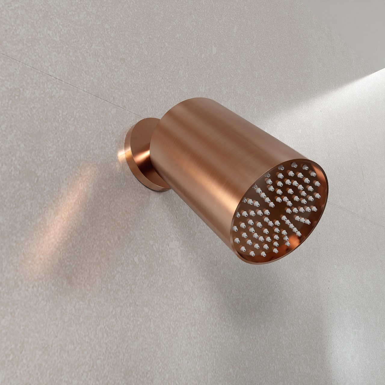 Blaufoss Luxor 90 Tête de douche rond 14 x 9 cm avec support mural Brushed Rosegold